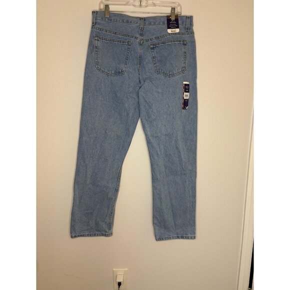 GEORGE NEW Regular Fit Jean Mens 34X30 Straight Leg Light Wash - Picture 2 of 9